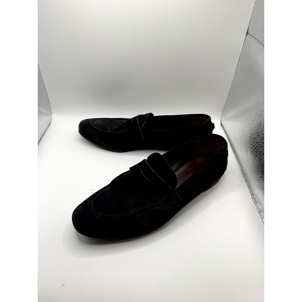 Bougeotte Womens Penny Loafer 10 B Core Black Suede Moc Toe Casual Slip On Shoes